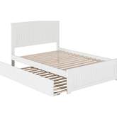 Nantucket Full Bed w/ Matching Footboard & Urban Trundle Bed in White
