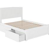 Nantucket Full Bed w/ Matching Footboard & 2 Urban Bed Drawers in White