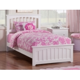 Mission Twin XL Bed w/ Matching Footboard in White