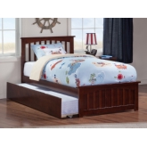 Mission Twin Bed w/ Matching Footboard & Urban Trundle Bed in Walnut