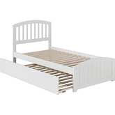 Richmond Twin Bed w/ Matching Footboard & Urban Trundle Bed in White