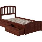 Richmond Twin Bed w/ Matching Footboard & 2 Urban Bed Drawers in Walnut