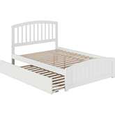 Richmond Full Bed w/ Matching Footboard & Urban Trundle Bed in White