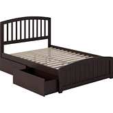 Richmond Full Bed w/ Matching Footboard & 2 Urban Bed Drawers in Espresso