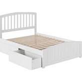 Richmond Full Bed w/ Matching Footboard & 2 Urban Bed Drawers in White