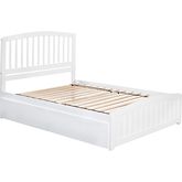 Richmond Queen Bed w/ Matching Footboard & 2 Urban Bed Drawers in White