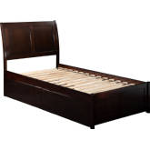 Portland Twin XL Bed w/ Matching Footboard & 2 Urban Bed Drawers in Espresso