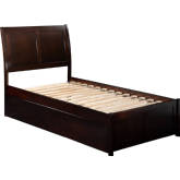 Portland Twin Bed w/ Matching Footboard & Urban Trundle Bed in Espresso