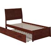 Portland Twin Bed w/ Matching Footboard & Urban Trundle Bed in Walnut