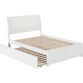 Portland Full Bed w/ Matching Footboard & Urban Trundle Bed in White