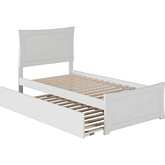 Metro Twin Bed w/ Matching Footboard & Urban Trundle Bed in White