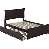 Metro Full Bed w/ Matching Footboard & Urban Trundle Bed in Espresso