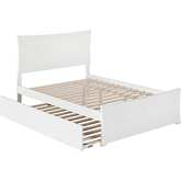 Metro Full Bed w/ Matching Footboard & Urban Trundle Bed in White