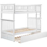 Columbia Bunk Bed Twin Over Twin w/ Urban Trundle Bed in White