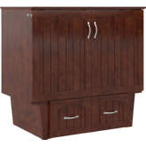 Sydney Twin Murphy Bed Chest with Storage & Charging in Walnut Finish Wood