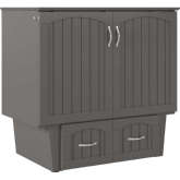 Sydney Twin Murphy Bed Chest with Storage Drawer & Charging Station in Grey Finish Wood