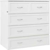 Northfield Twin XL Murphy Bed Chest in White Finish Wood