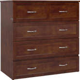 Northfield Twin XL Murphy Bed Chest in Walnut Finish Wood