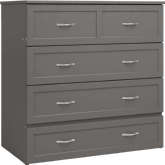 Northfield Twin XL Murphy Bed Chest in Grey Finish Wood