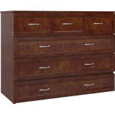 Northfield Full Murphy Bed Chest in Walnut Finish Wood