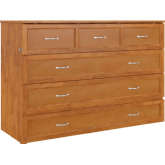 Northfield Queen Murphy Bed Chest with USB in Light Toffee Finish Wood