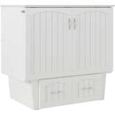 Nantucket Twin Murphy Bed Chest with Charging Station & Coolsoft Mattress in White