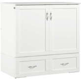 Hamilton Twin XL Murphy Bed Chest with Charging Station in White Finish