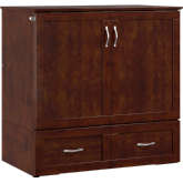 Hamilton Twin XL Murphy Bed Chest with Charging Station in Walnut Finish