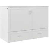 Hamilton Full Murphy Bed Chest in White Wood