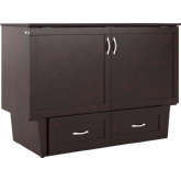 Monroe Full Murphy Bed Chest in Espresso Wood