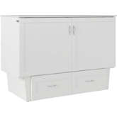 Monroe Full Murphy Bed Chest in White Wood