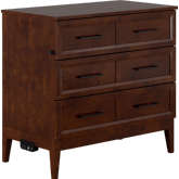 Santa Fe Twin Murphy Bed Chest with Built in Charger & Mattress in Walnut Finish Wood