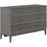 Santa Fe Queen Murphy Bed Chest with Built in Charger & Mattress in Grey Finish Wood