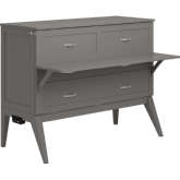 Northampton Full Murphy Bed Desk in Grey Wood