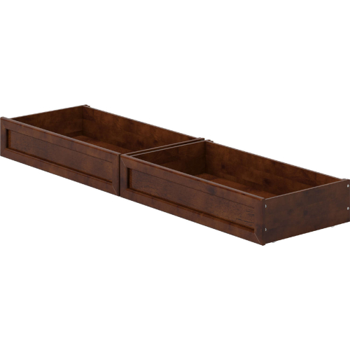 MCM Twin Full Under Bed Drawers in Walnut Finish Wood