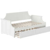 Cambridge Twin Daybed with Twin Trundle in White Finish Wood