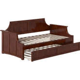 Cambridge Twin Daybed with Twin Trundle in Walnut Finish Wood