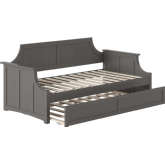 Cambridge Twin Daybed with Twin Trundle in Grey Finish Wood