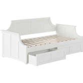 Cambridge Twin Daybed with 2 Drawers in White Finish Wood