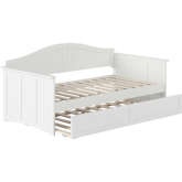 Nantucket Twin Daybed with Twin Trundle in White Finish Wood