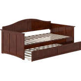 Nantucket Twin Daybed with Twin Trundle in Walnut Finish Wood