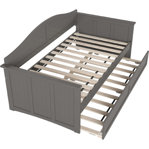 Nantucket Twin Daybed with Twin Trundle in Grey Finish Wood