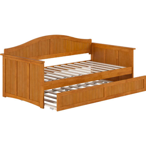 Nantucket Twin Daybed with Twin Trundle in Light Toffee Wood