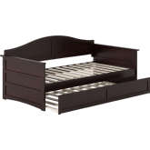 Acadia Twin Daybed with Twin Trundle in Espresso Finish Wood