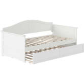 Acadia Twin Daybed with Twin Trundle in White Finish Wood