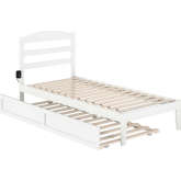 Warren Twin XL Bed with Twin XL Trundle in White Finish