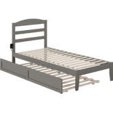 Warren Twin XL Bed with Twin XL Trundle in Grey Finish