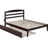 Warren Queen Platform Bed with Twin XL Trundle in Espresso