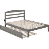 Warren Queen Bed with Twin XL Trundle in Grey Finish