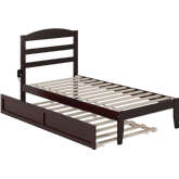 Warren Twin Platform Bed with Twin Trundle in Espresso